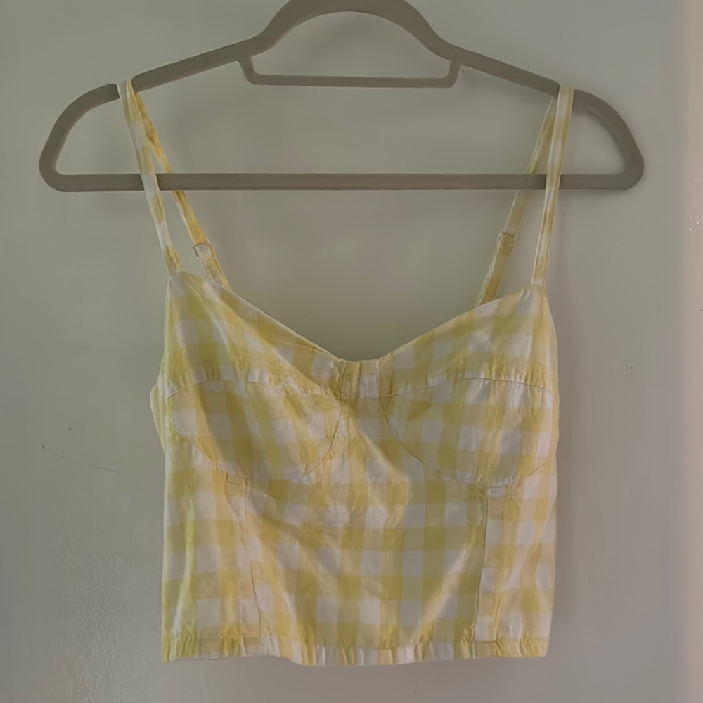 Yellow & White Gingham Top